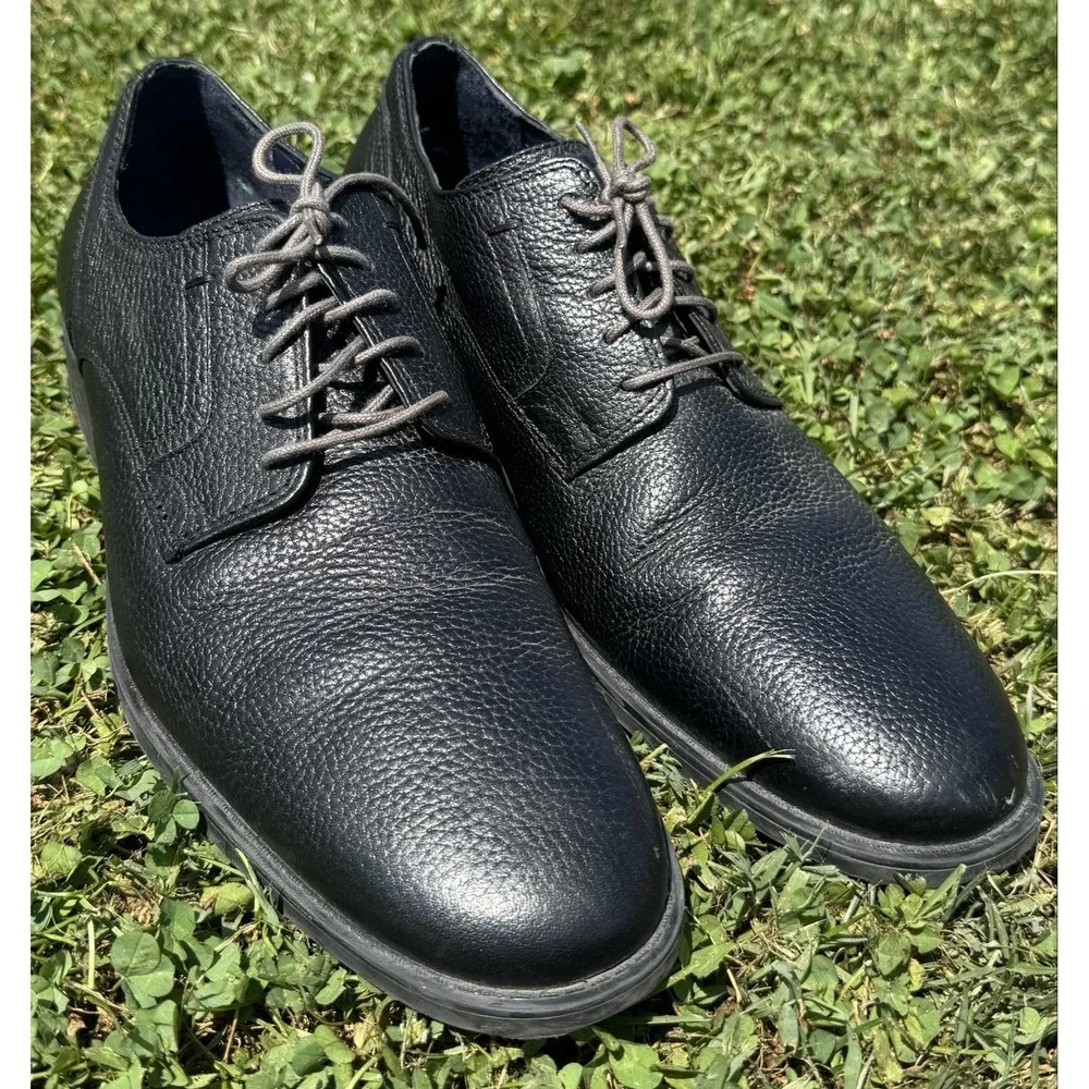 Cole Haan Shoes Mens Size 11 Black Pebbled Leather Dress Derby Lace Up C25809